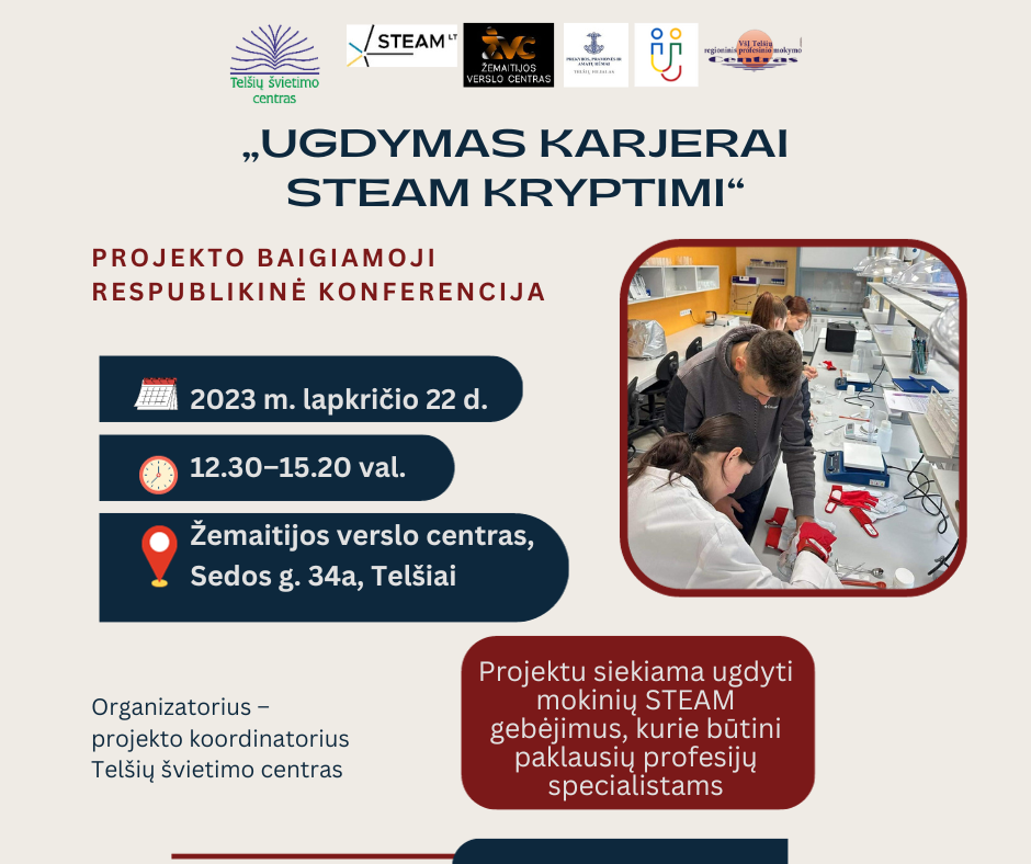 Konferencija „Ugdymas karjerai STEAM kryptimi“