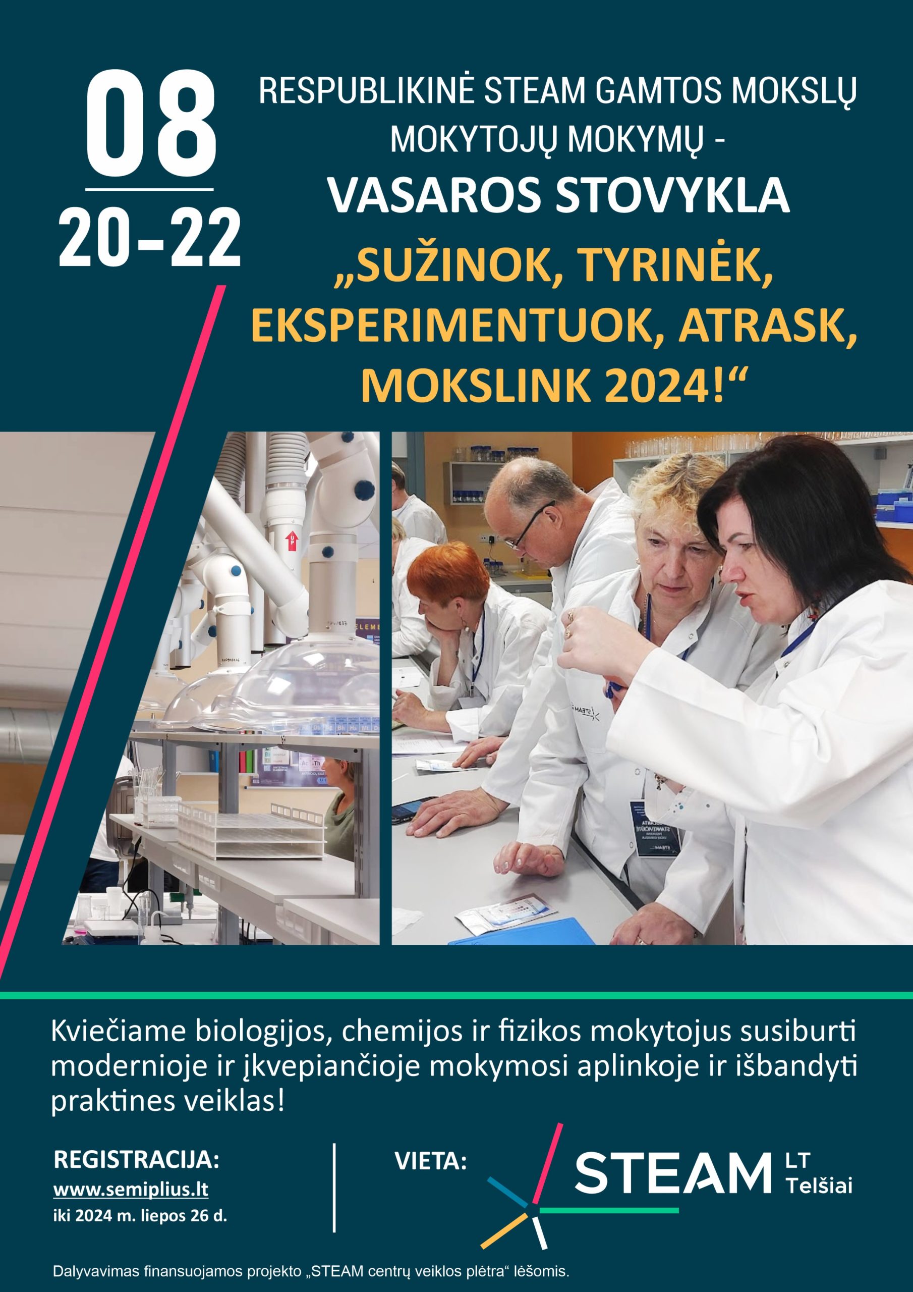 Vasaros stovykla ,,Sužinok, tyrinėk, eksperimentuok, atrask, mokslink 2024!“